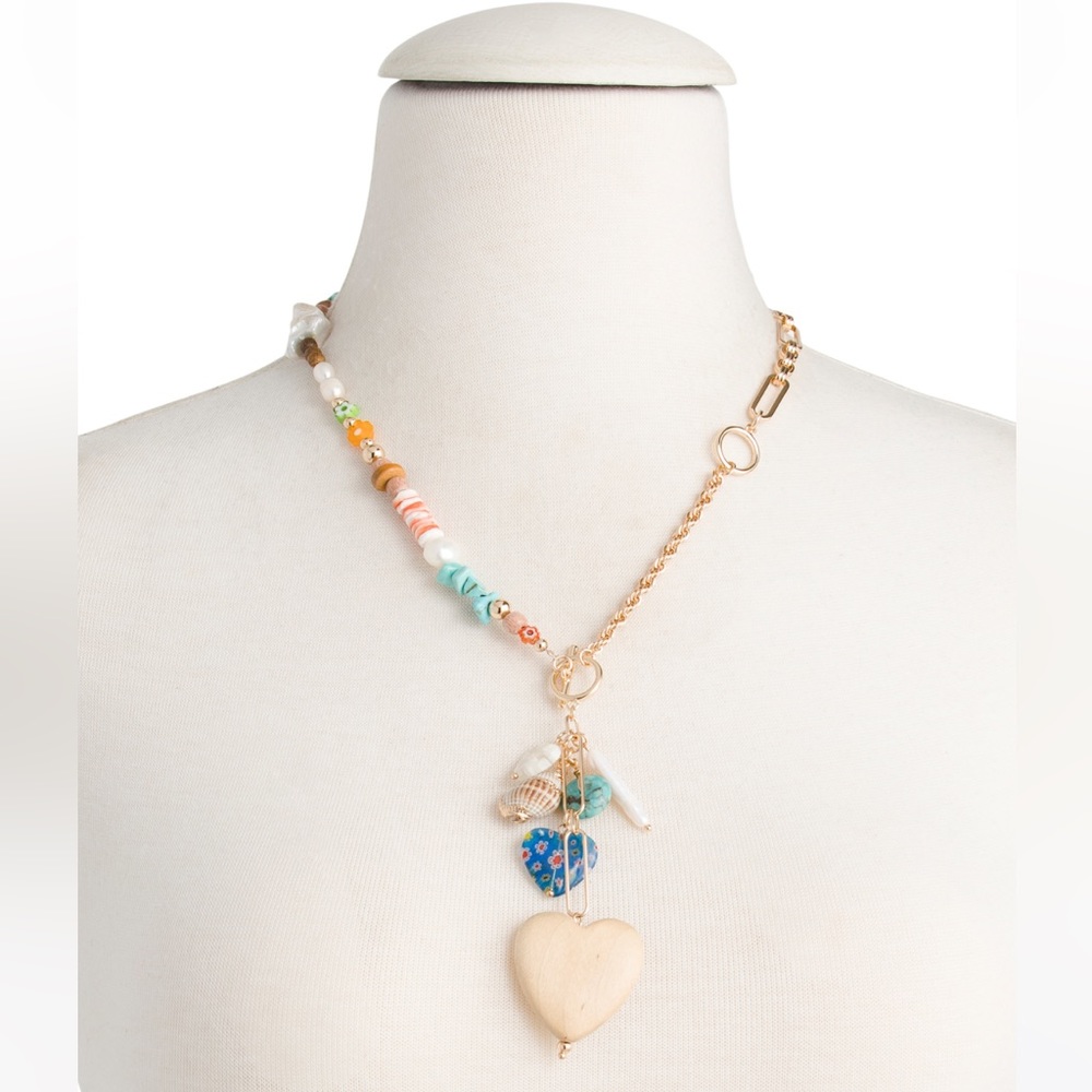 Dannijo Francesca Goldtone & Mixed Media Lariat Necklace NWT - Picture 11 of 17